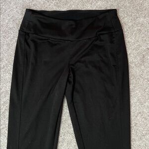 Black sleek spandex pull on dress pants straight leg black mid rise large